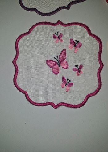 Nakışlı Vintage Kelebekli Peçeteler - Görsel 2