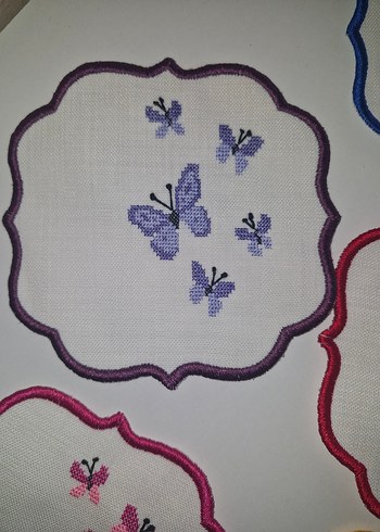 Nakışlı Vintage Kelebekli Peçeteler - Görsel 6