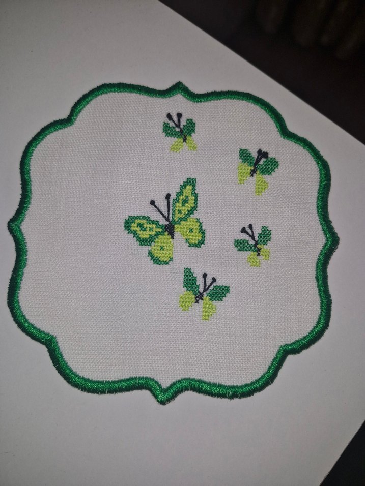 Nakışlı Vintage Kelebekli Peçeteler - Görsel 4