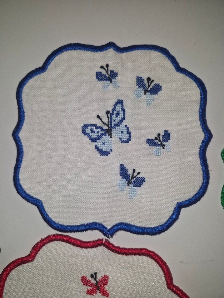 Nakışlı Vintage Kelebekli Peçeteler - Görsel 5