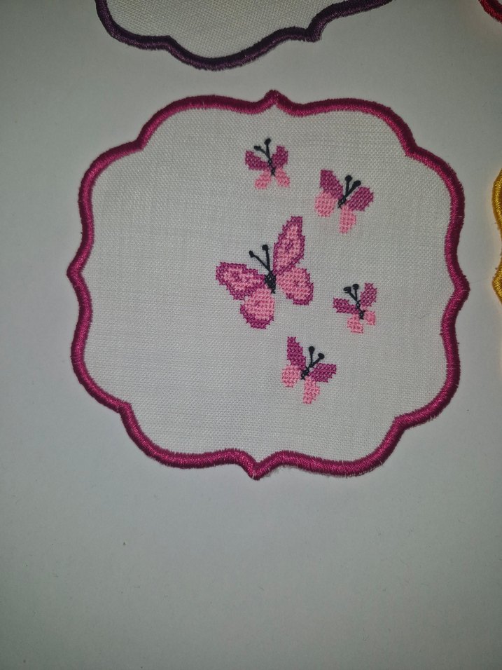 Nakışlı Vintage Kelebekli Peçeteler - Görsel 2