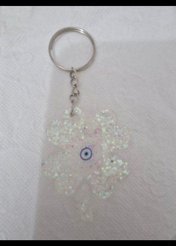 Altın Renkli Boncuklu Yonca Anahtarlık - Görsel 8