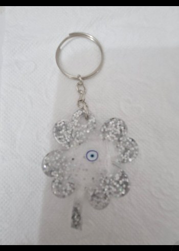 Altın Renkli Boncuklu Yonca Anahtarlık - Görsel 3