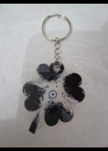 Altın Renkli Boncuklu Yonca Anahtarlık - Görsel 5