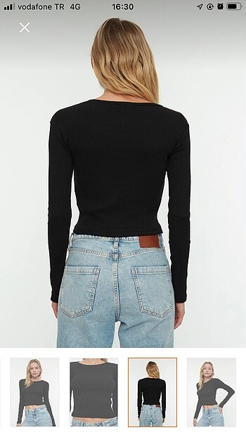 m Beden siyah Renk Trendyolmilla siyah bisiklet yaka crop
