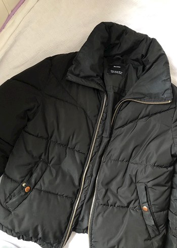 xs Beden Siyah Şişme Kadın Mont