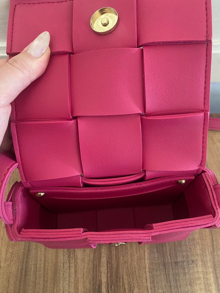 Pembe Deri Kadın Çanta - Görsel 4