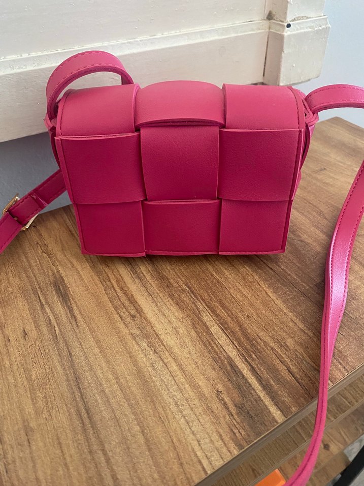 Pembe Deri Kadın Çanta - Görsel 2