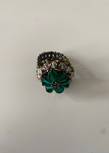 Yeşil Boncuklu Bohem Kadın Yüzük - Görsel 2