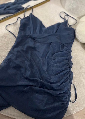 Trendyol Lacivert sırt dekolteli elbise - Görsel 2