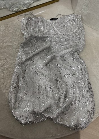 Gri Mini elbise - Görsel 2