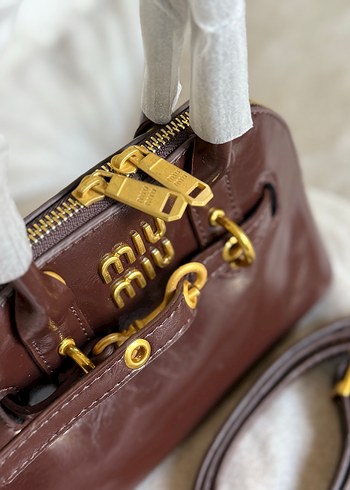 Miu miu acı kahve  Deri Tokalı Kadın Çanta - Görsel 4