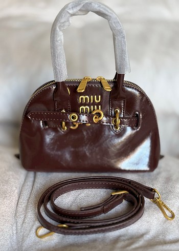 Miu miu acı kahve  Deri Tokalı Kadın Çanta - Görsel 2