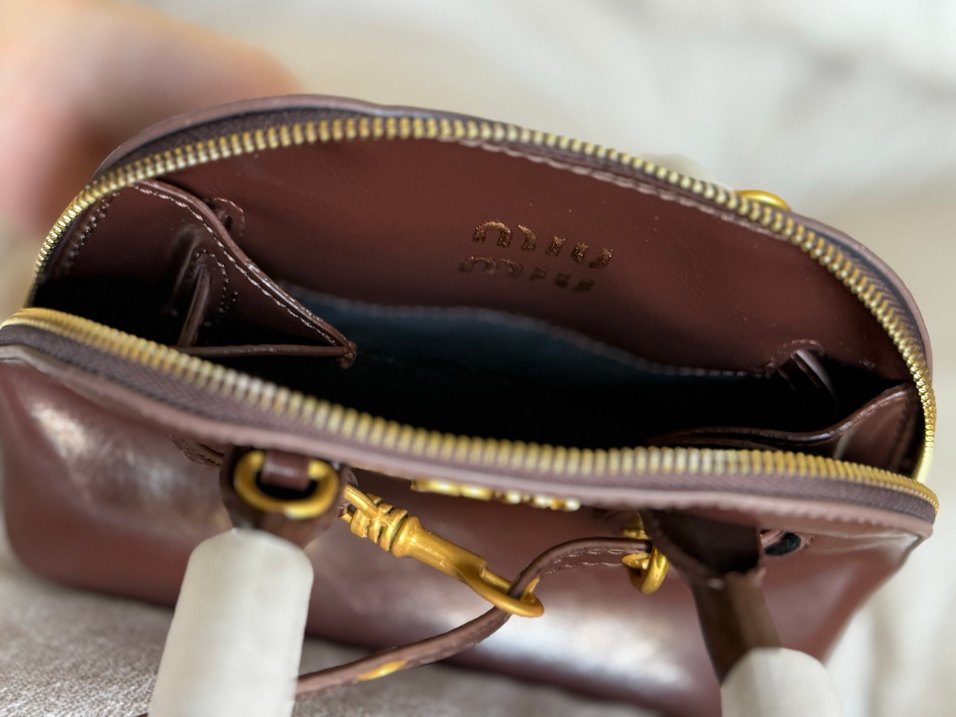 Miu miu acı kahve  Deri Tokalı Kadın Çanta - Görsel 5