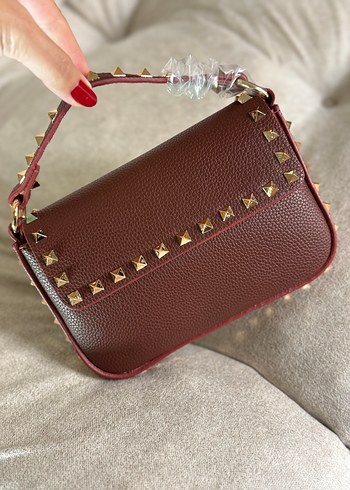 Valentino Bordo Deri Perçinli Kadın Çanta - Görsel 6