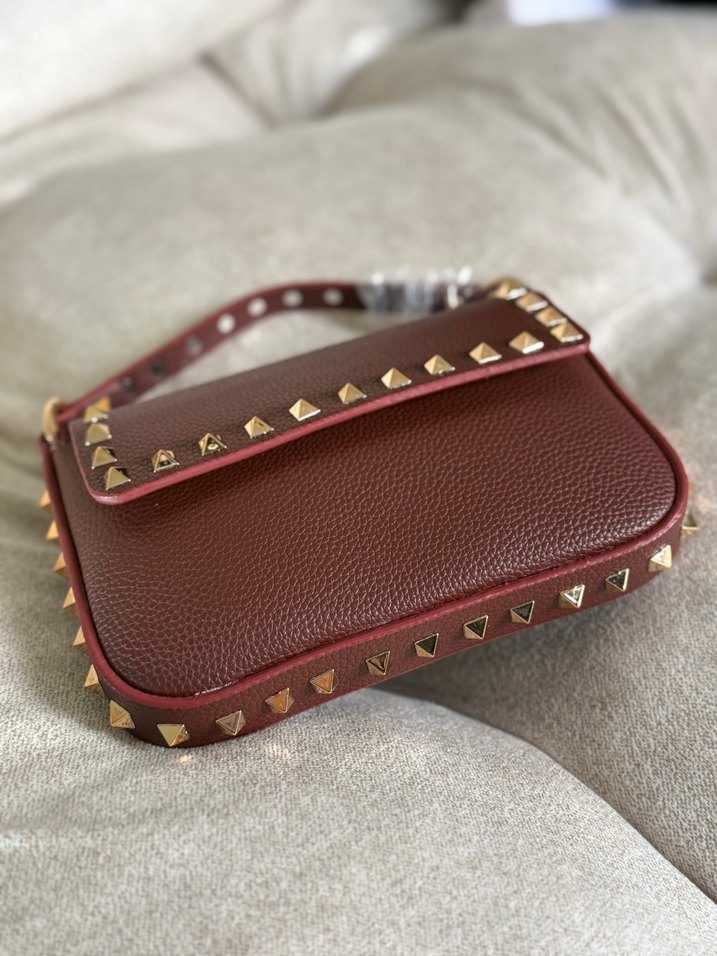 Valentino Bordo Deri Perçinli Kadın Çanta - Görsel 4