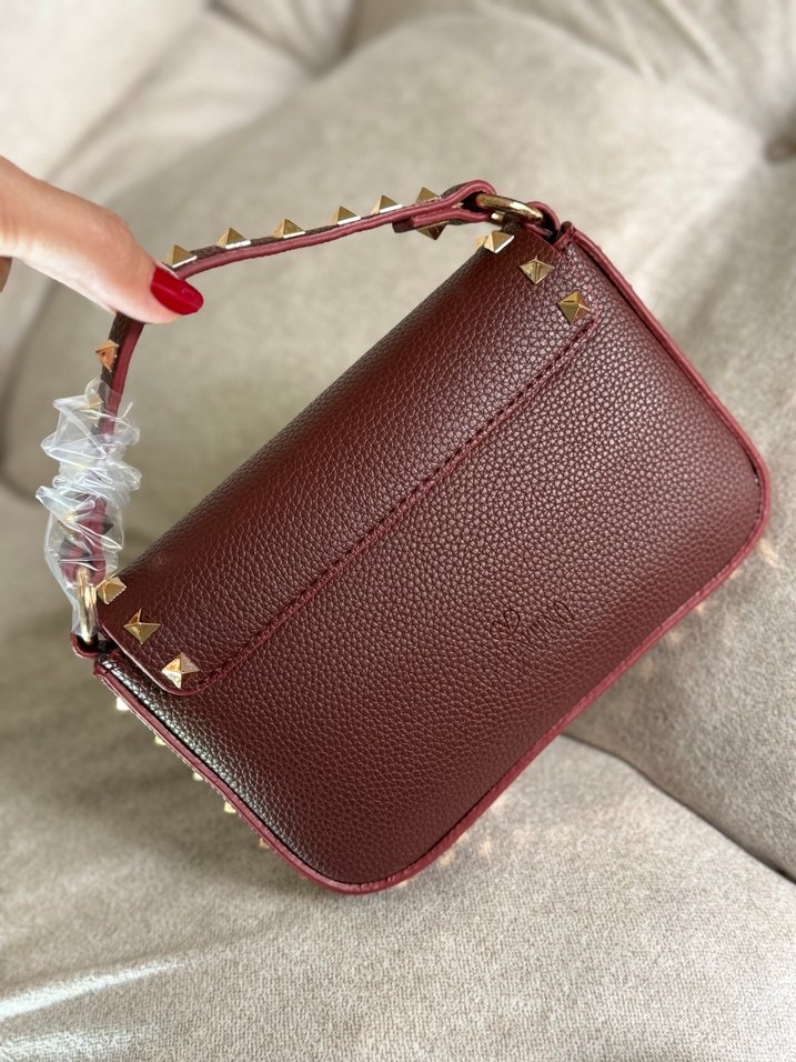Valentino Bordo Deri Perçinli Kadın Çanta - Görsel 5