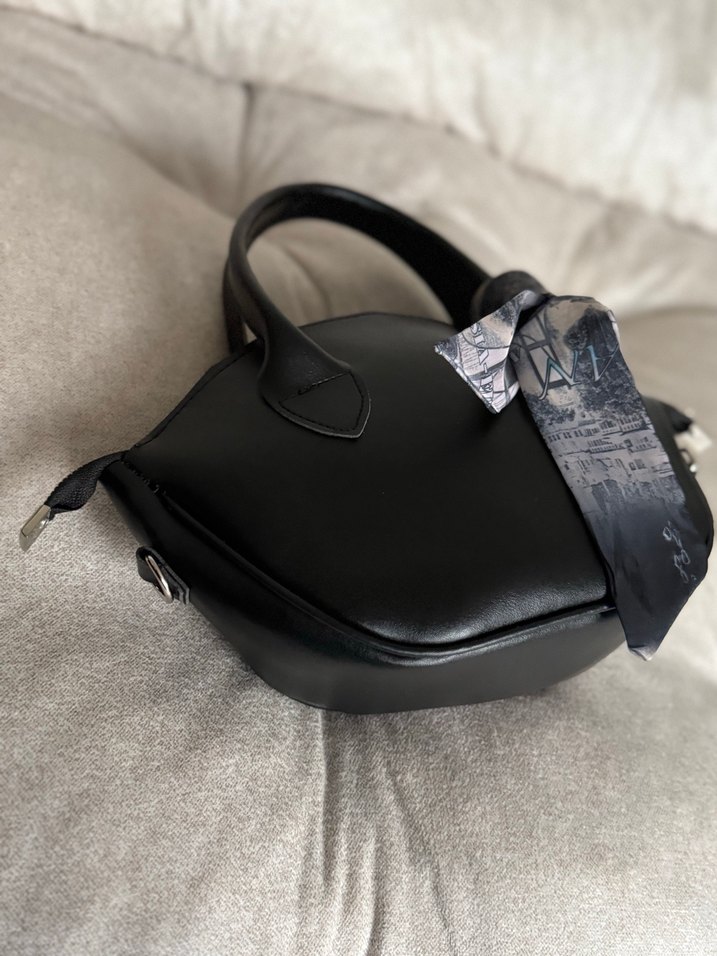 Zara Gri Yılan Desenli Siyah Deri Kadın Çanta - Görsel 3