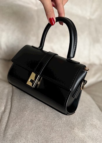 Klasik Siyah Deri Kadın Çanta - Görsel 4