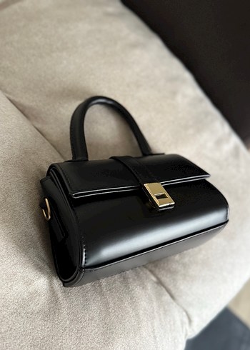 Klasik Siyah Deri Kadın Çanta - Görsel 5