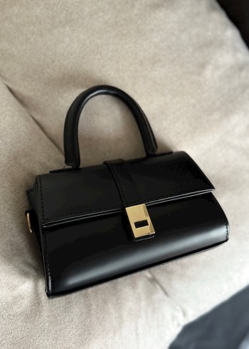 Klasik Siyah Deri Kadın Çanta - Görsel 3