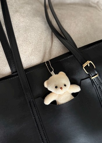 Tokalı Siyah Deri Kadın Omuz Çantası - Görsel 3