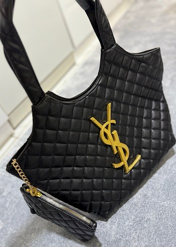 YSL Siyah Kapitone Deri Kadın Omuz Çantası - Görsel 3