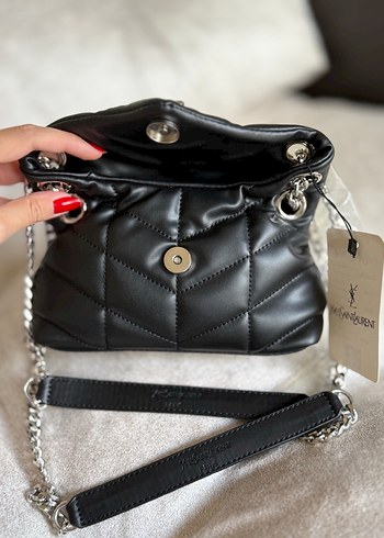 Yves Saint Laurent Siyah Yılan Desenli Deri Çanta - Görsel 3