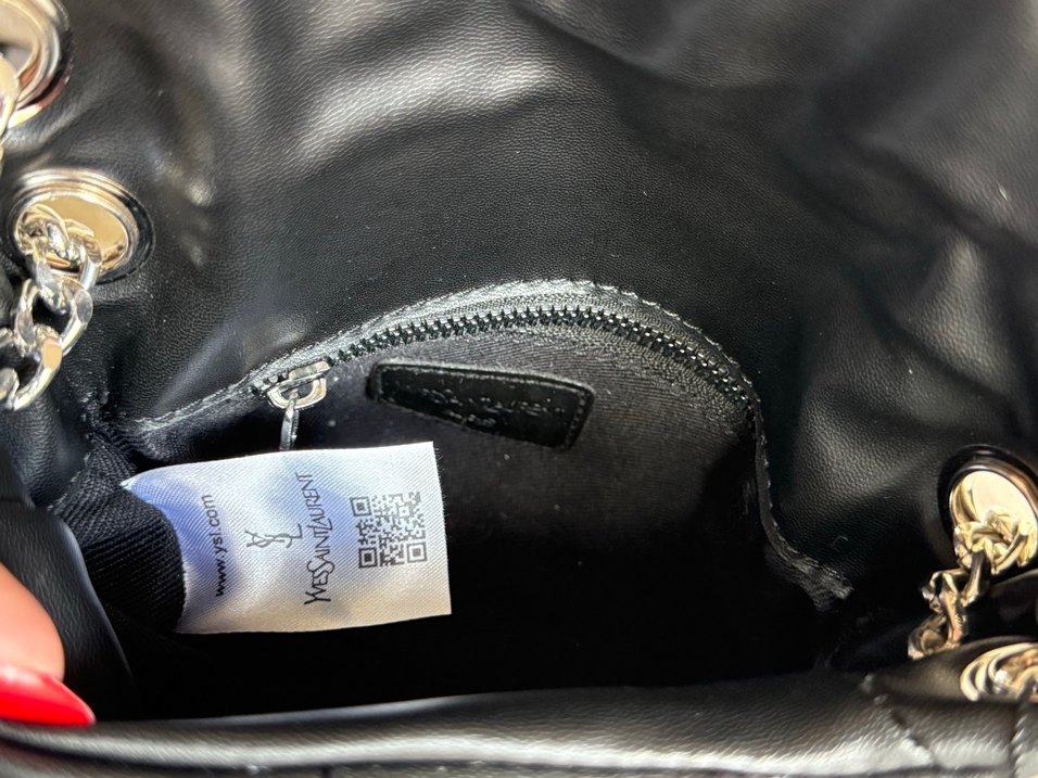 Yves Saint Laurent Siyah Yılan Desenli Deri Çanta - Görsel 2