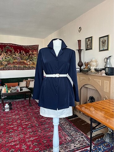l Beden lacivert Renk Vintage ceket