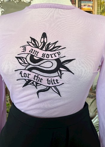 Mor Baskılı transparan bluz - Görsel 4