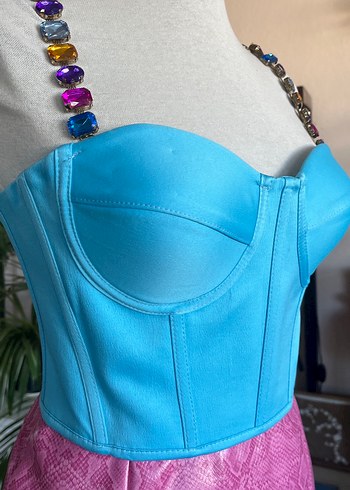 Boncuklu Askılı Mini Büstiyer Elbise - Görsel 3