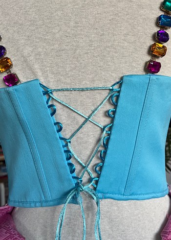 Boncuklu Askılı Mini Büstiyer Elbise - Görsel 8