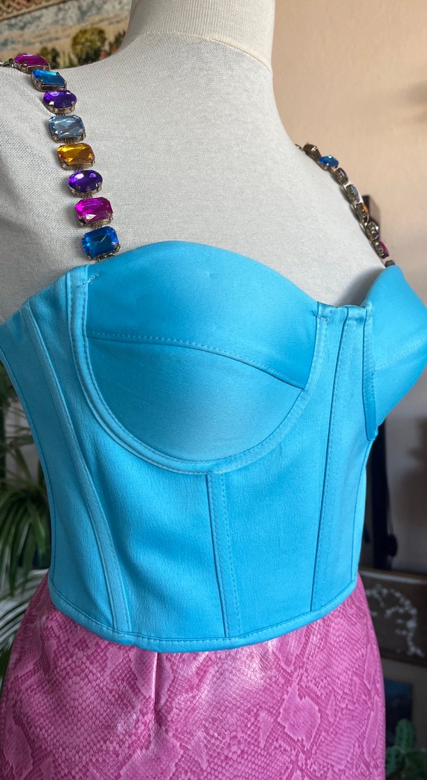 Boncuklu Askılı Mini Büstiyer Elbise - Görsel 3