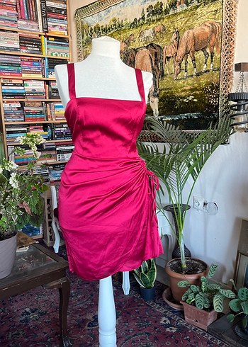 KırmızıDrapeli Mini Elbise - Görsel 2