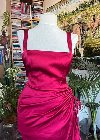 KırmızıDrapeli Mini Elbise - Görsel 12