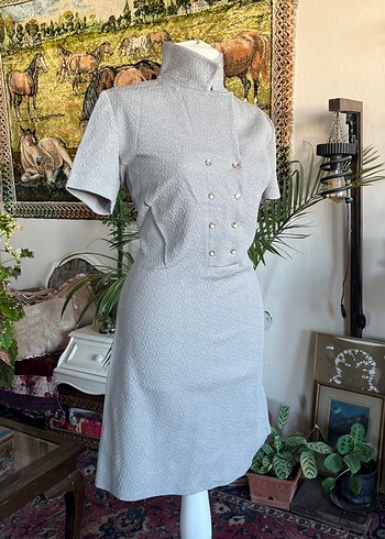 Kısa Kollu, Düğmeli Bohem Midi Elbise - Görsel 4