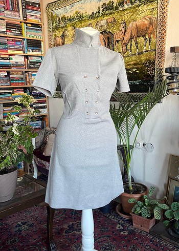 Kısa Kollu, Düğmeli Bohem Midi Elbise - Görsel 3