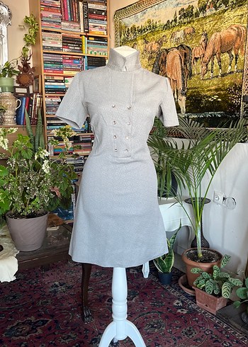 Kısa Kollu, Düğmeli Bohem Midi Elbise - Görsel 2