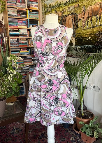 Pembe Desenli Bohem Uzun Elbise - Görsel 2