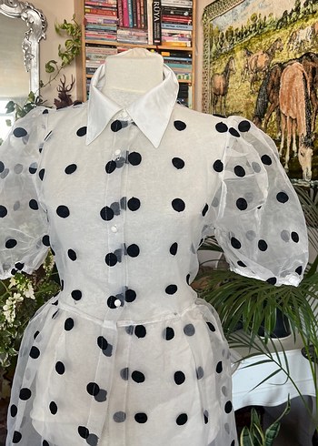 Puantiye Desenli Uzun Bohem Kadın Tunik - Görsel 7