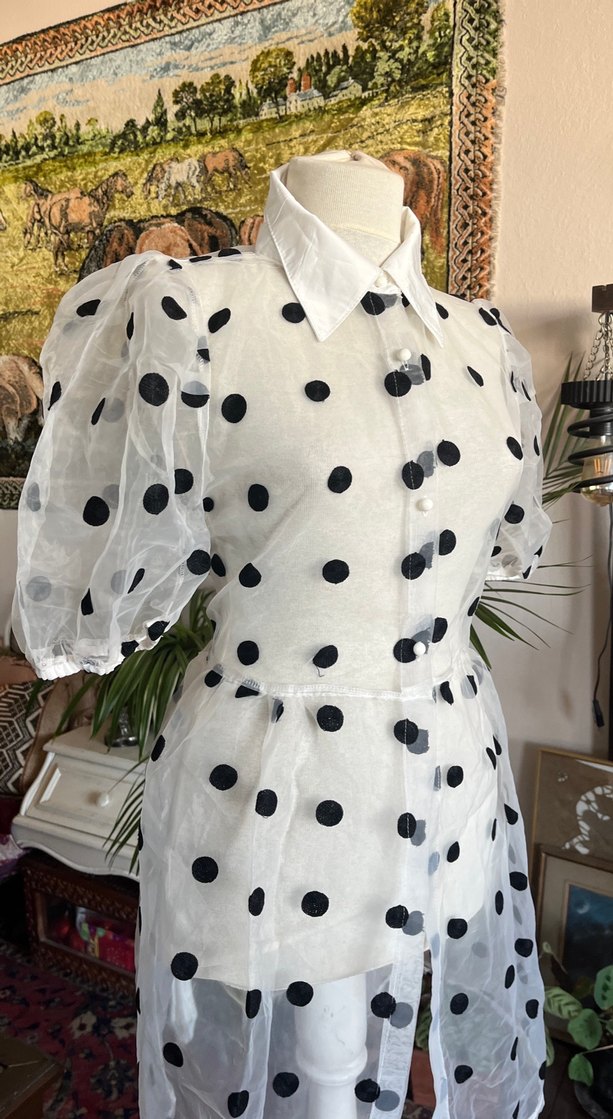 Puantiye Desenli Uzun Bohem Kadın Tunik - Görsel 5