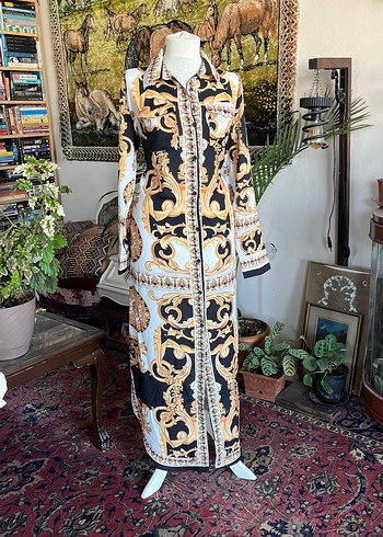 Uzun Desenli Bohem Kadın Elbise - Görsel 3