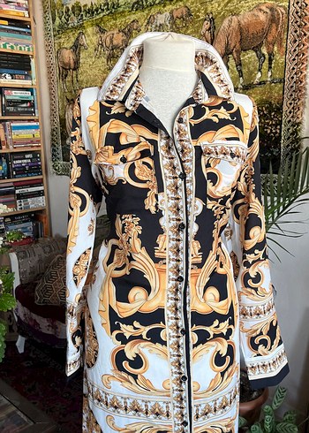 Uzun Desenli Bohem Kadın Elbise - Görsel 6