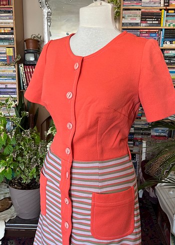 Kısa Kollu Düğmeli Bohem Kadın Elbise - Görsel 7