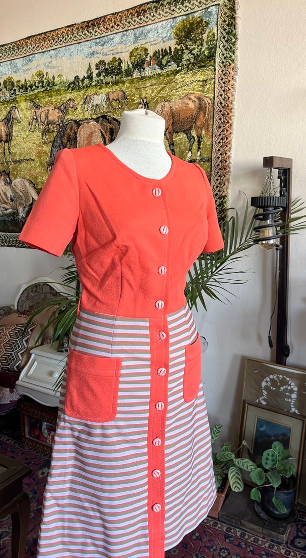 Kısa Kollu Düğmeli Bohem Kadın Elbise - Görsel 3