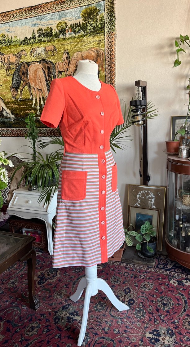 Kısa Kollu Düğmeli Bohem Kadın Elbise - Görsel 4