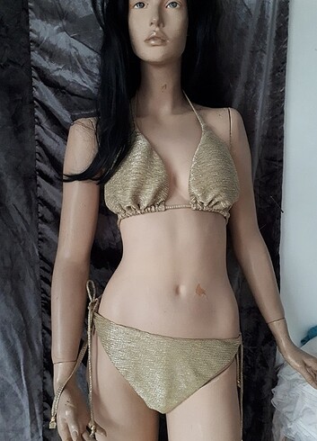 44 Beden altın Renk Dore bikini