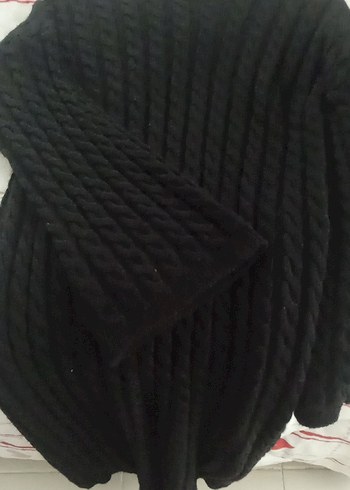 Kadın Siyah Uzun Örgü Boğazlı elbise - Görsel 2