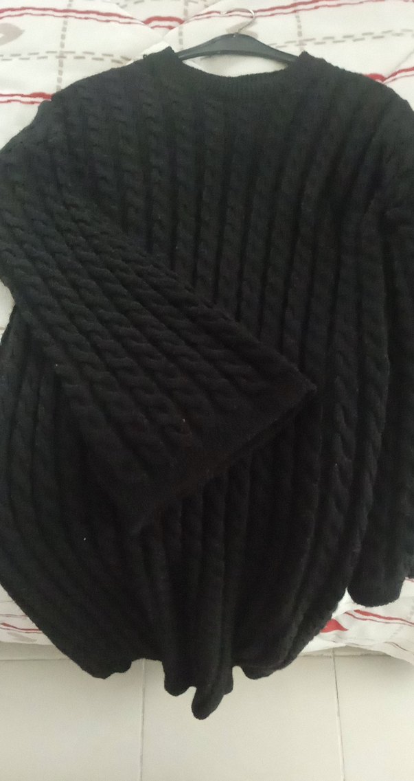 Kadın Siyah Uzun Örgü Boğazlı elbise - Görsel 2